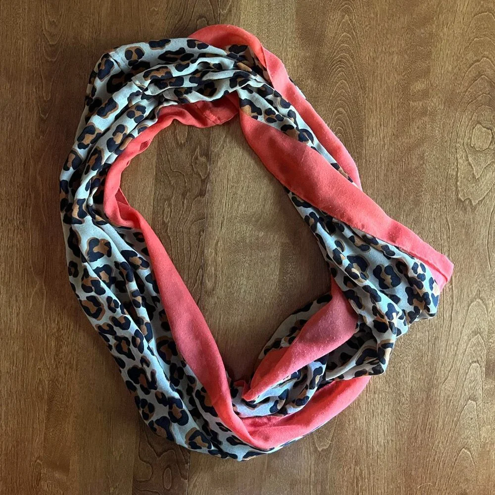 Leopard print infinity scarf